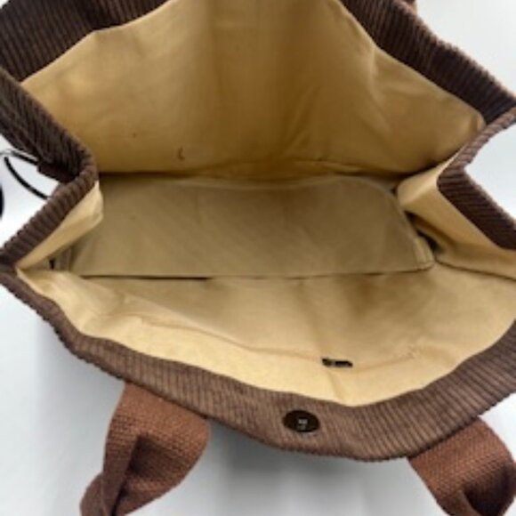 NEW Fashion & Bags Tote Bag Purse Brown Corduroy Crossbody Detachable Strap - Picture 12 of 12